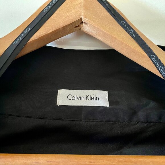 Calvin Klein Fancy Draping Dressy Black Satin Boa Scarf Shawl Sleeves Unique - Picture 4 of 7